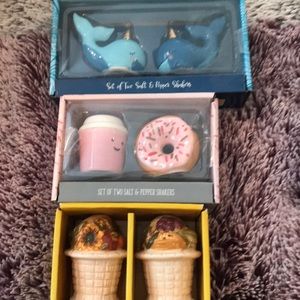 3 sets salt and pepper shakers